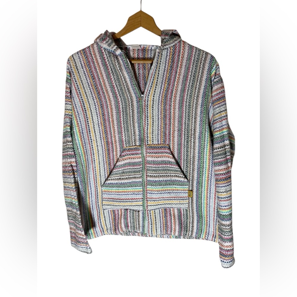 G3- Multicolored Zip Up Women’s Threaded Striped Hoodie